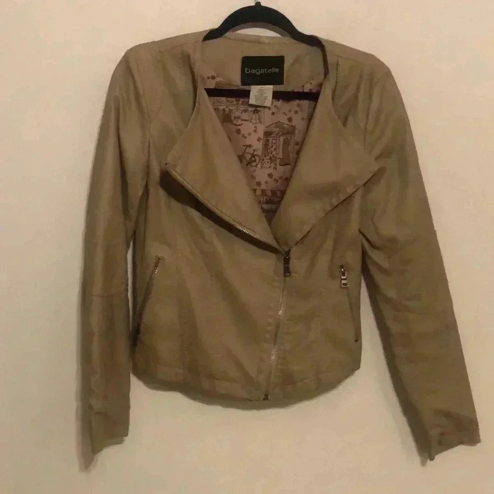 Tan vegan leather jacket